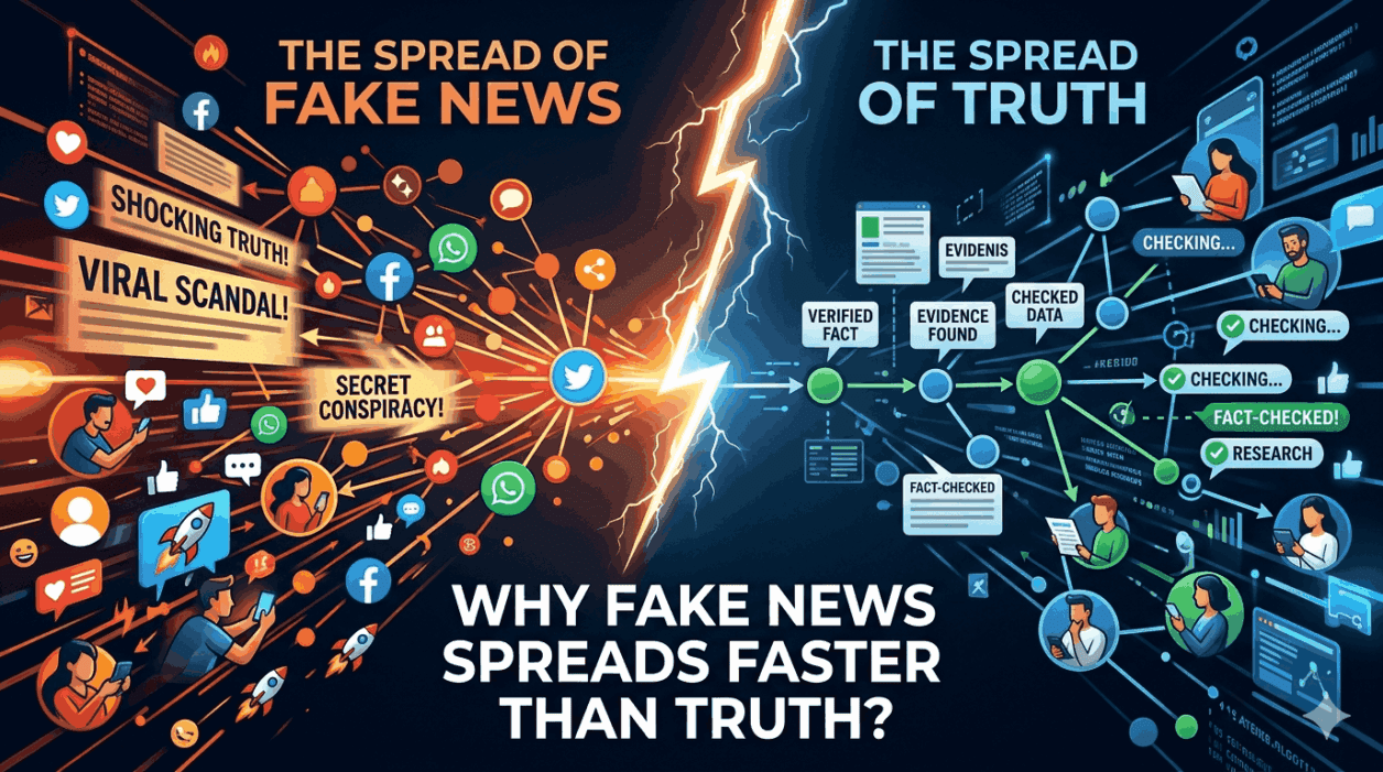 Why Fake News Spreads Faster Than Truth?