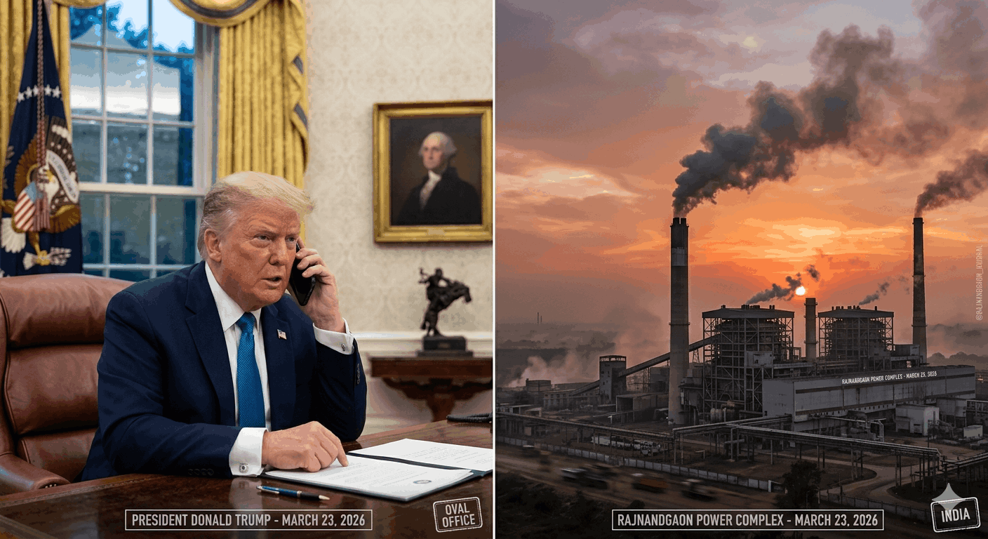 A split image: on the left, President Donald Trump speaking on a phone in the Oval Office