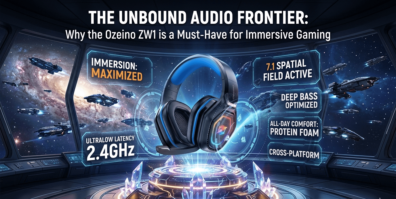 Ozeino ZW1 Wireless Gaming Headset