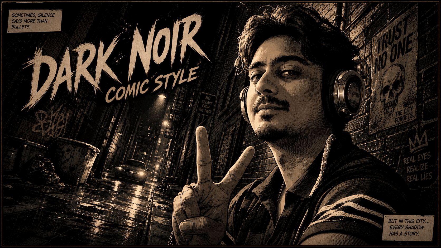 Turning Portraits into Cinematic Graphic Novel Panels