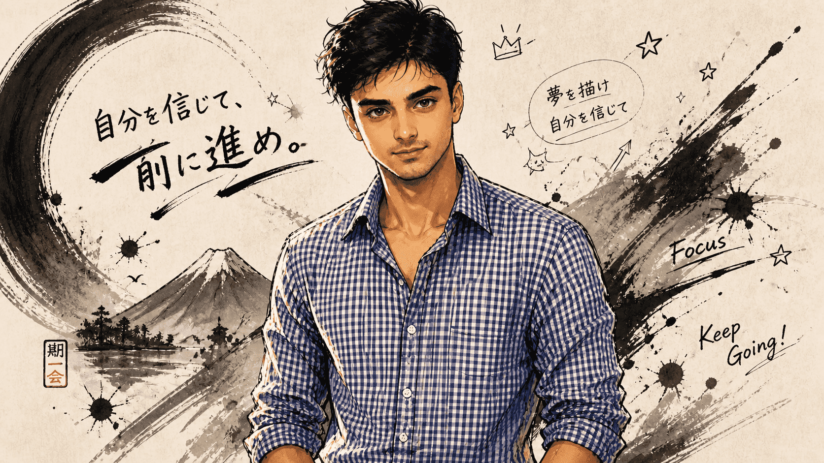 Neo Sumi-E Anime Portrait